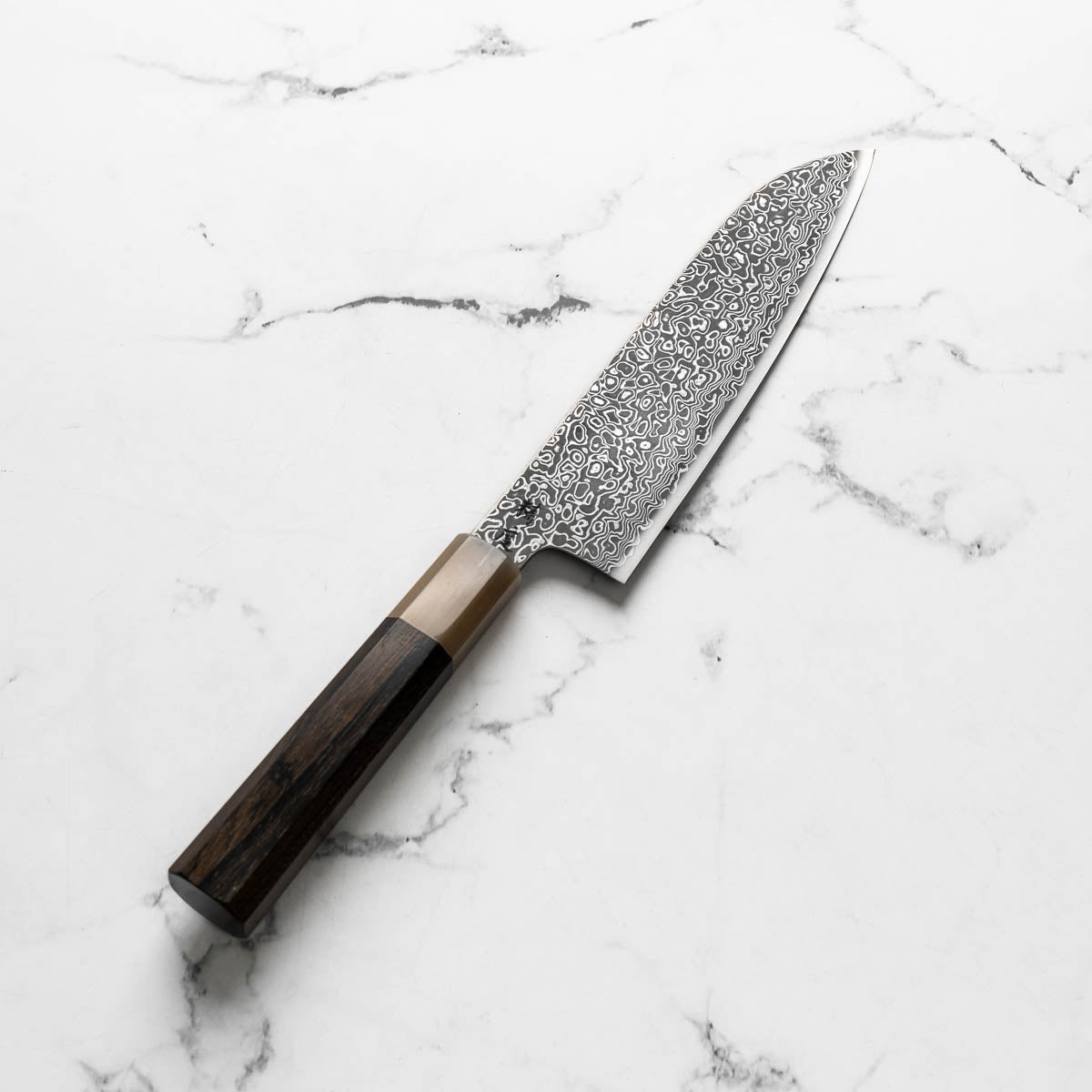 Seido VG10 Kurozome Nickel Damascus Santoku 180mm - Persimmon