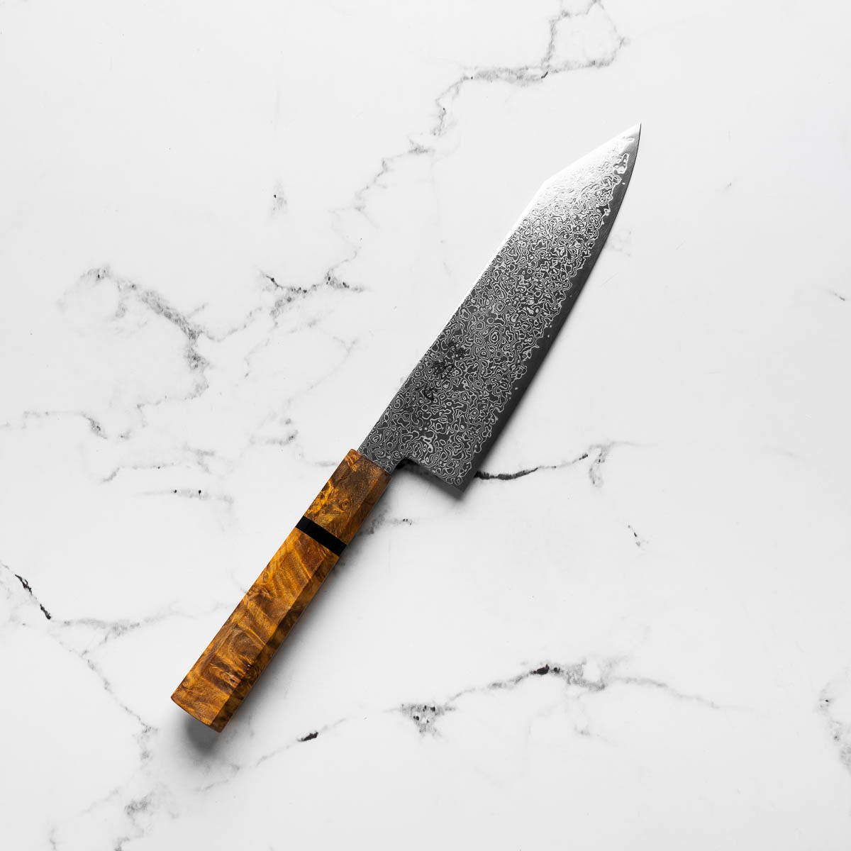 Hatsukokoro Saihyo SG2 Damascus Bunka 180mm - Golden Birch