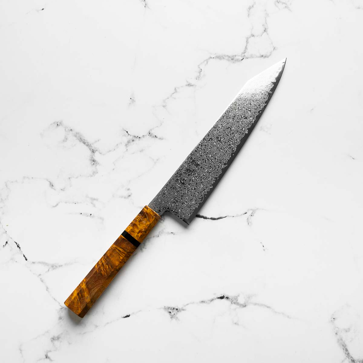 Hatsukokoro Saihyo SG2 Damascus Kiritsuke Gyuto 210mm - Golden Birch