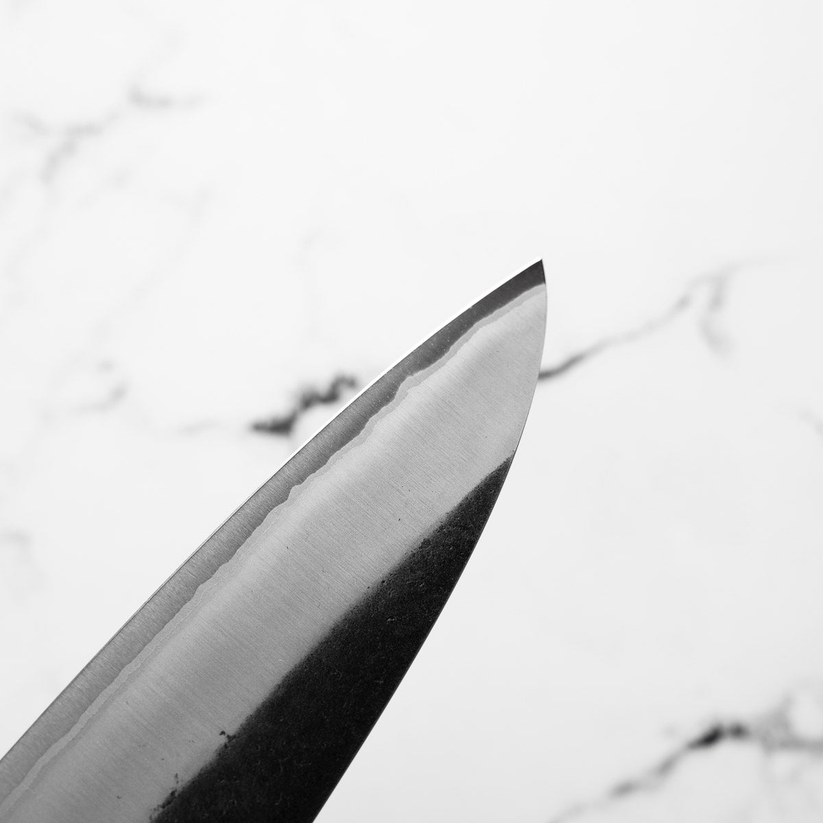 Yoshikane (Hatsukokoro) White 2 Kurouchi Nashiji Gyuto 210mm - Dark Carbon Fibre