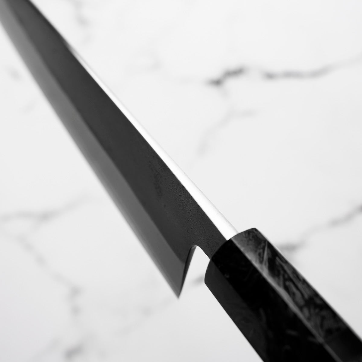 Yoshikane (Hatsukokoro) White 2 Kurouchi Nashiji Gyuto 210mm - Dark Carbon Fibre