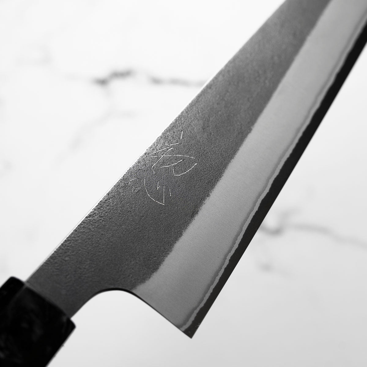 Yoshikane (Hatsukokoro) White 2 Kurouchi Nashiji Sujihiki 240mm - Dark Carbon Fibre