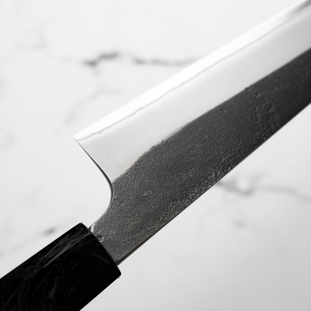 Yoshikane (Hatsukokoro) White 2 Kurouchi Nashiji Sujihiki 240mm - Dark Carbon Fibre