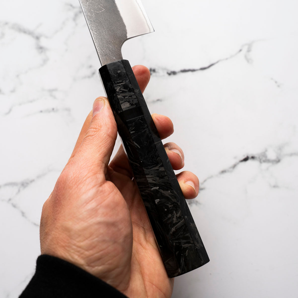 Yoshikane (Hatsukokoro) White 2 Kurouchi Nashiji Sujihiki 240mm - Dark Carbon Fibre