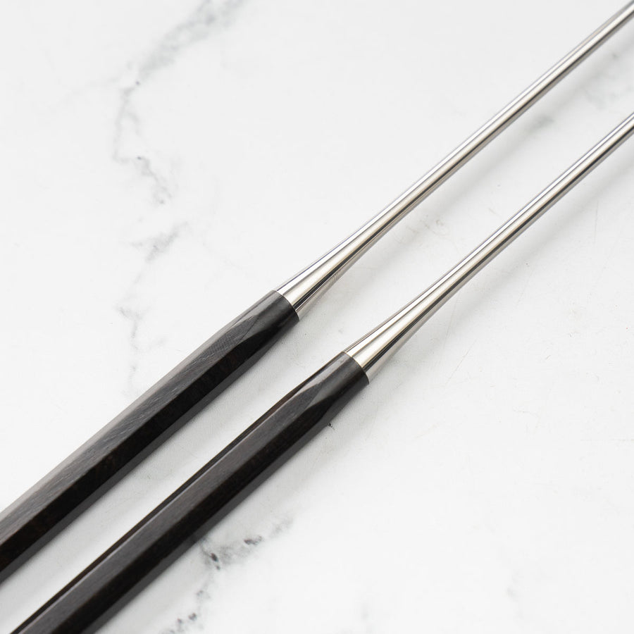 Hatsukokoro Ebony Moribashi Plating Chopsticks - 180mm