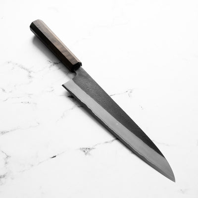 Yoshikane (Hatsukokoro) White 2 Kurouchi Nashiji Stainless Clad Gyuto 240mm - Bubinga