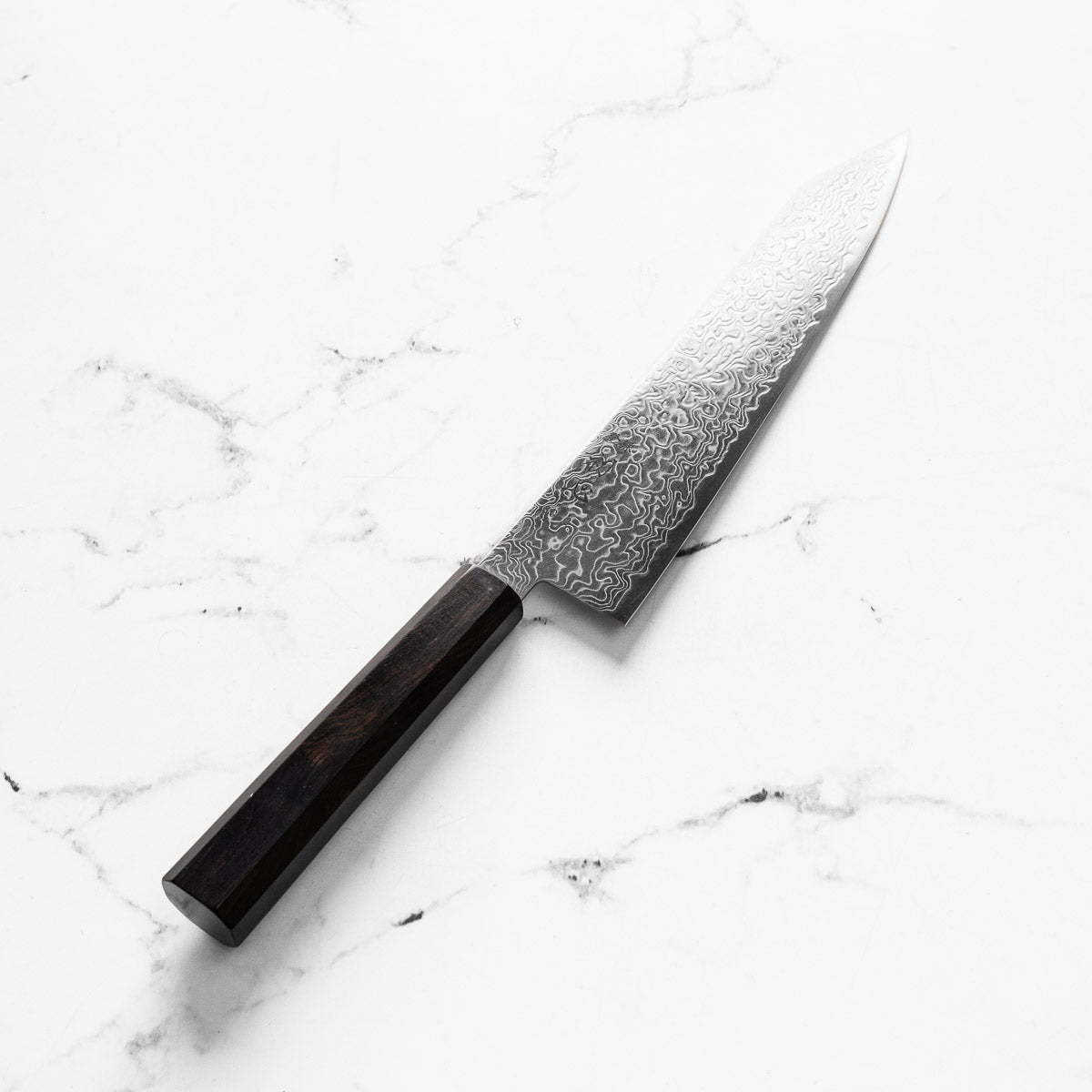 Hatsukokoro Ryuhyo Migaki SG2 Damascus Kiritsuke Gyuto 210mm -  Ebony