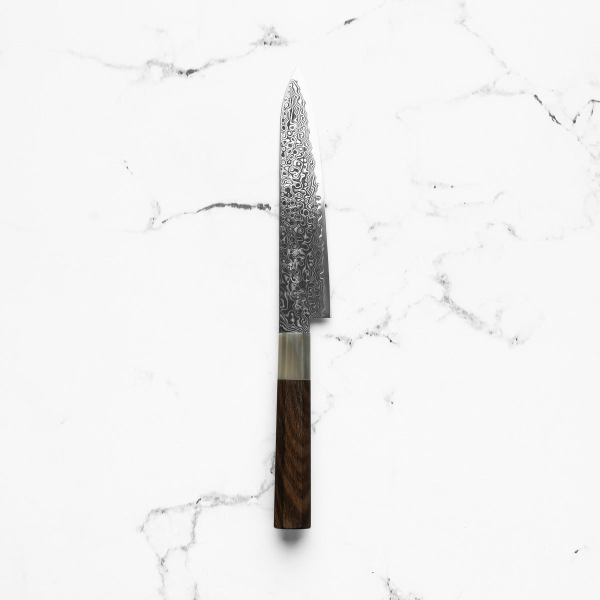 Hatsukokoro Ryuhyo Kurozome SG2 Damascus Petty 150mm - Persimmon