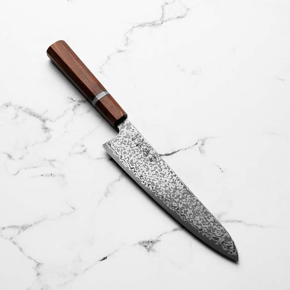 Hatsukokoro Hikari SLD Damascus Kurozome Gyuto 195mm - Sandalwood