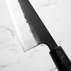 Hatsukokoro Shinkiro Blue Super Damascus Kurouchi Bunka 165mm - Dark Carbon Fibre