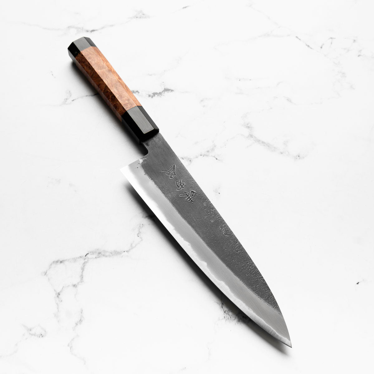 Mutsumi Hinoura Ajikataya White 2 Gyuto 210mm - Quince & Double Black Horn