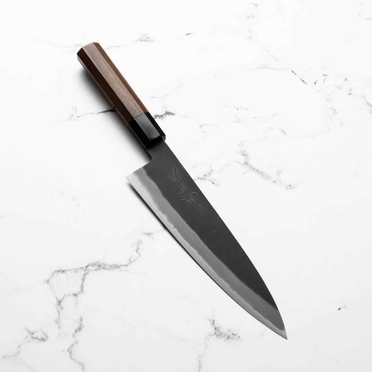 Mutsumi Hinoura Ajikataya White 2 Gyuto 210mm - Rosewood & Black Horn