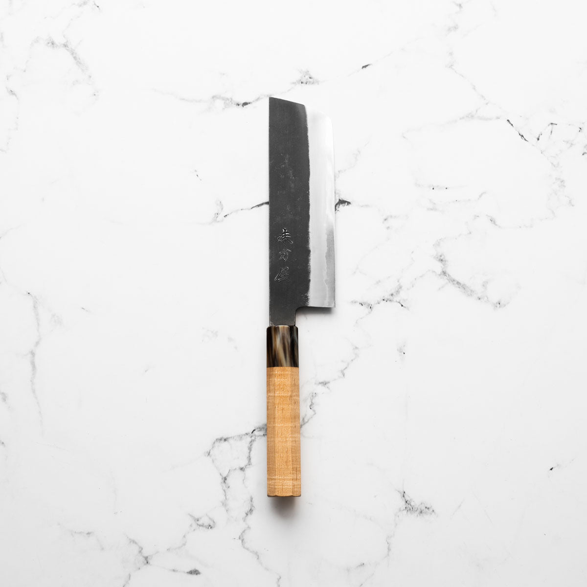 Mutsumi Hinoura Ajikataya White 2 Nakiri 165mm - Lauraceae & Black Horn