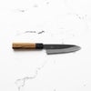 Mutsumi Hinoura Ajikataya White 2 Petty 135mm - Bocote & Black Horn