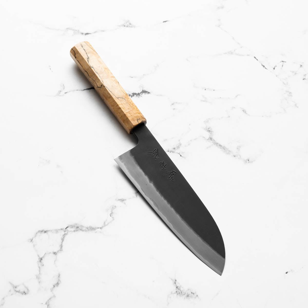 Mutsumi Hinoura Ajikataya White 2 Santoku 165mm - Spalted Maple