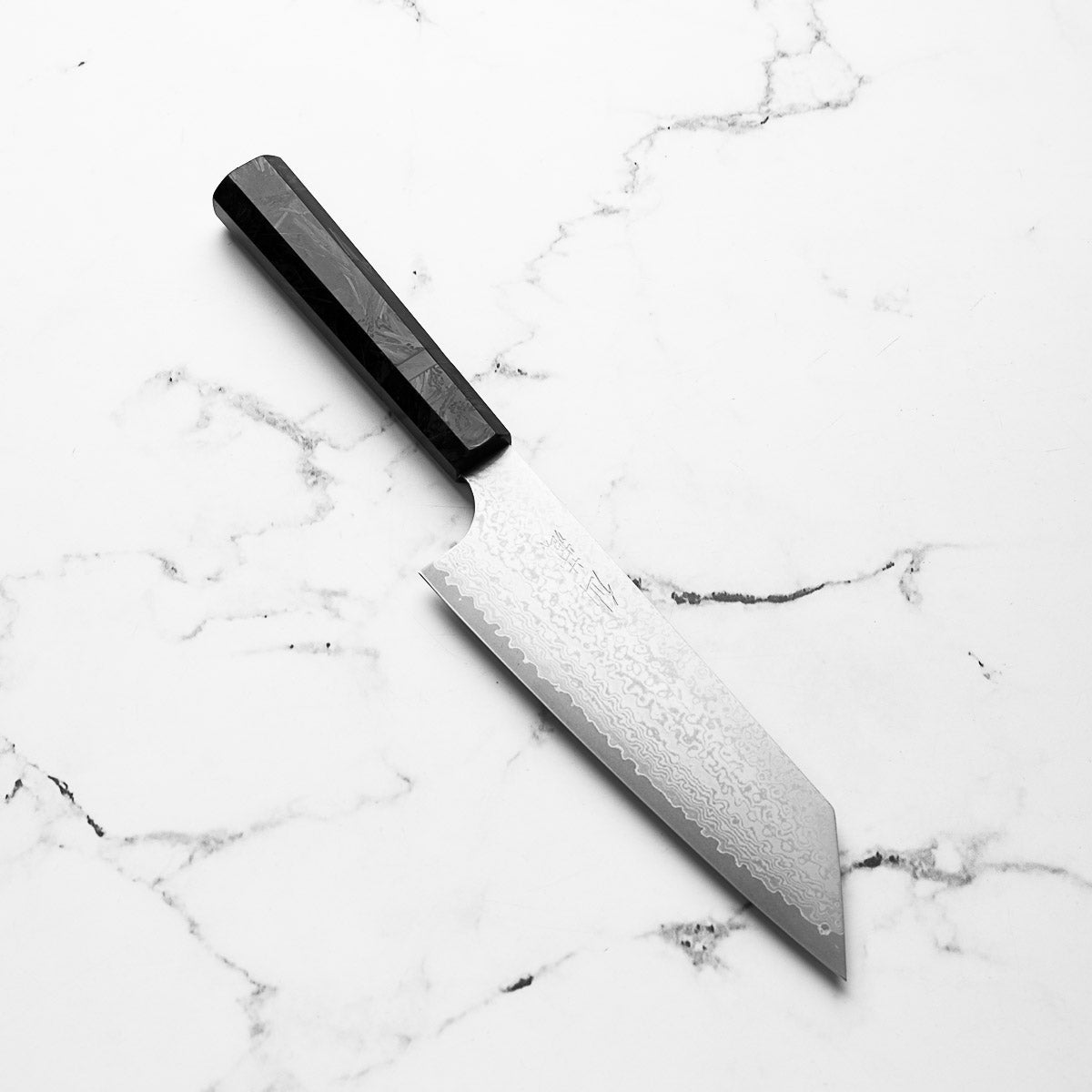 Senzo Black VG10 Damascus Bunka 165mm - Dark Carbon Fibre