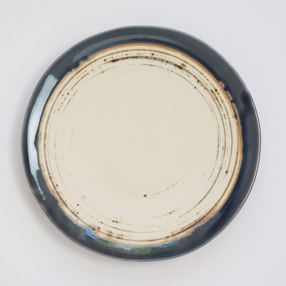 Bread & Rice Glossy Glaze Large Plate - Indigo