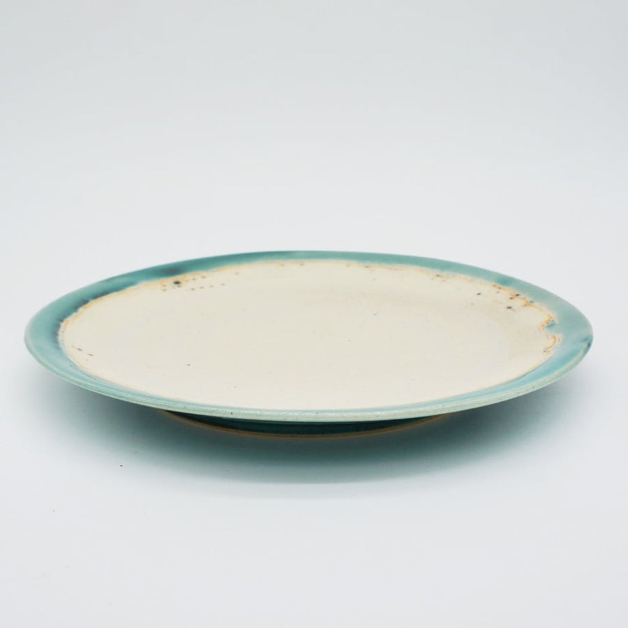 Bread & Rice Glossy Glaze Large Plate - Turkey Blue - detail view