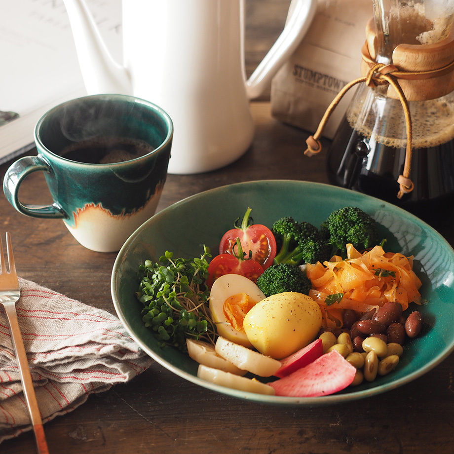 Bread & Rice Glossy Glaze Large Bowl - Turkish Blue