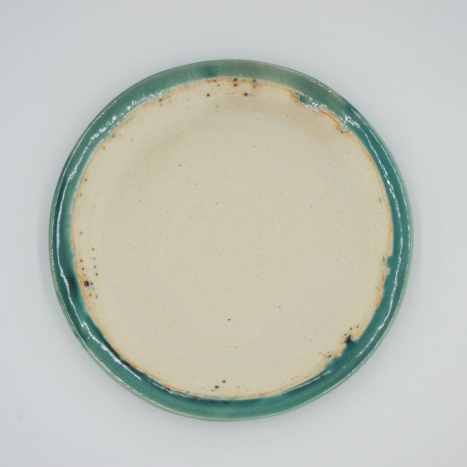 Bread & Rice Glossy Glaze Large Plate - Turkey Blue