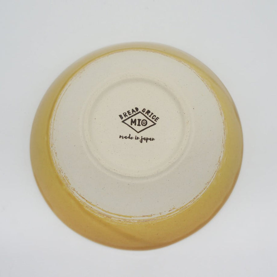 Bread & Rice Glossy Glaze Medium Bowl - Mont Blanc Mustard - detail view