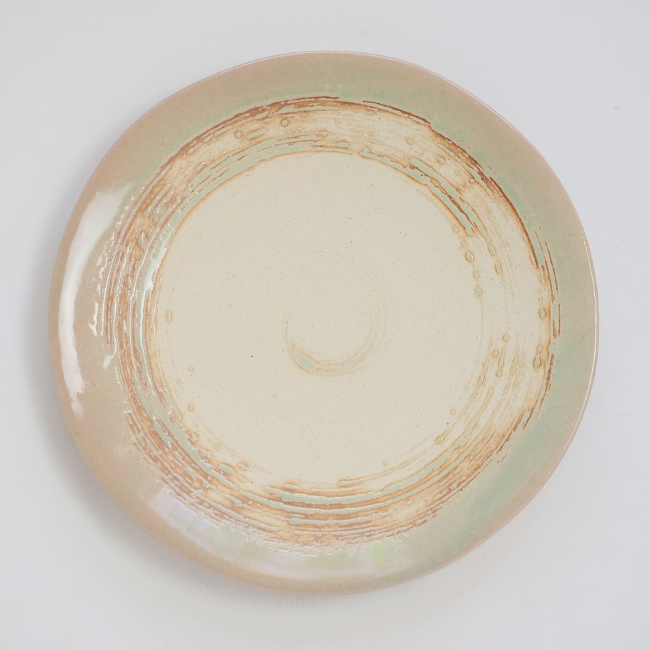 Bread & Rice Glossy Glaze Large Plate - Clear