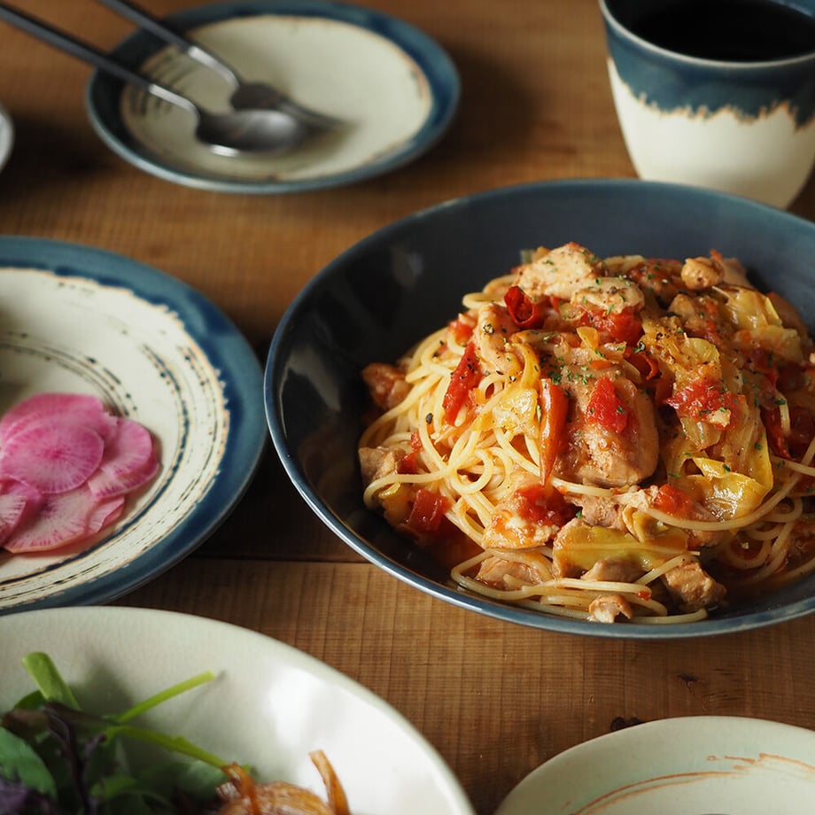 Bread & Rice Glossy Glaze Large Bowl - Indigo