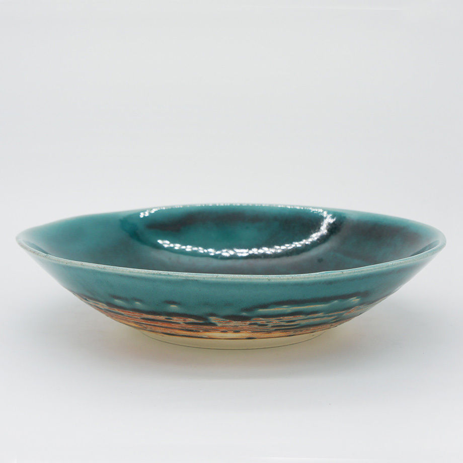 Bread & Rice Glossy Glaze Large Bowl - Turkish Blue