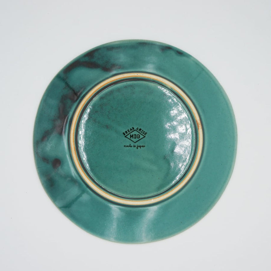 Bread & Rice Glossy Glaze Large Plate - Turkey Blue - alternate view