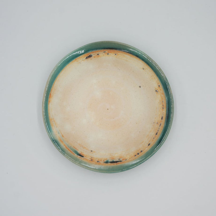 Bread & Rice Glossy Glaze Small Plate -Turkey Blue - angled view