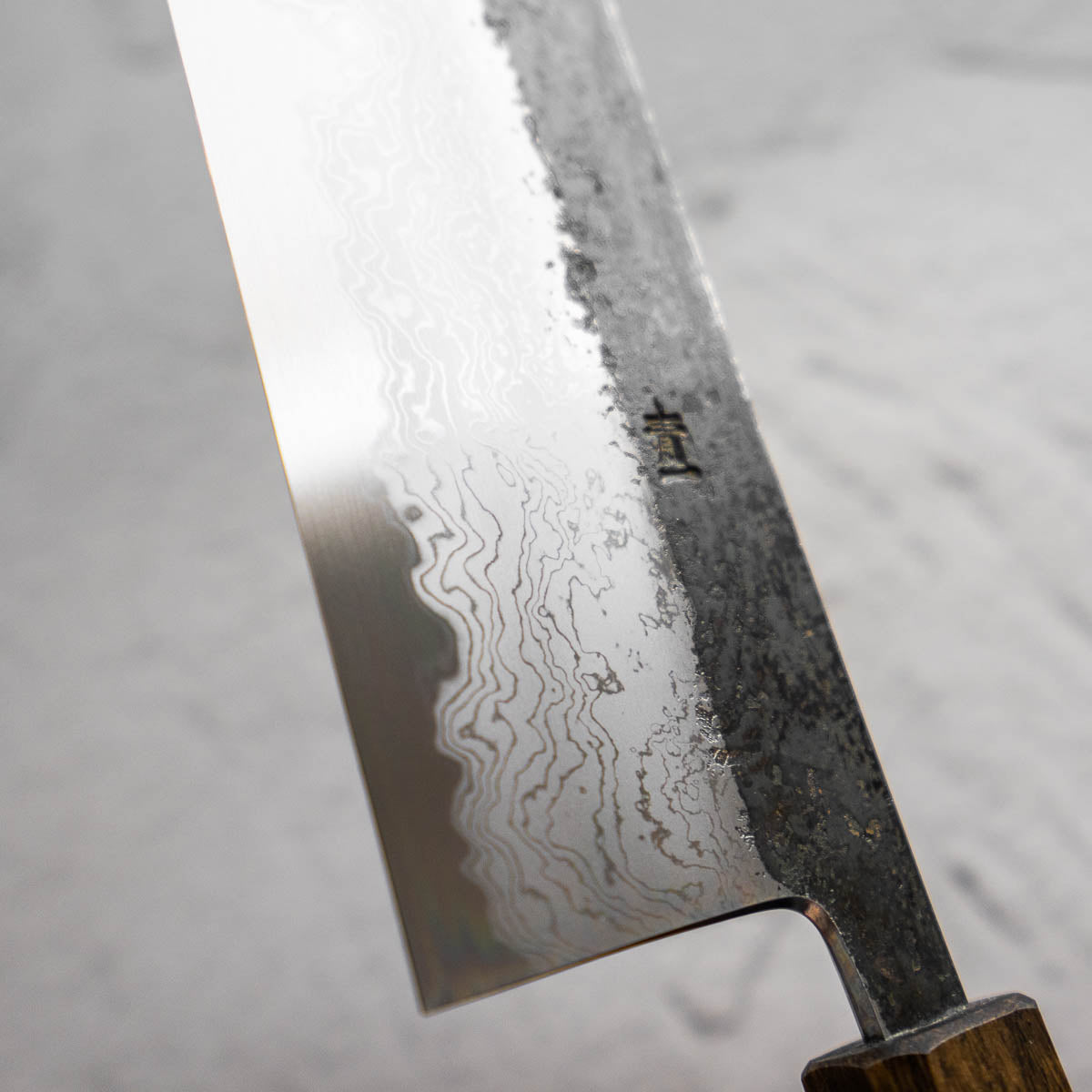 HADO Blue 1 Damascus Nakiri 165mm - Oak